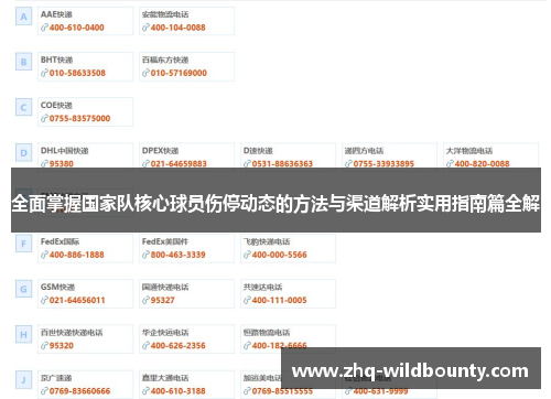 全面掌握国家队核心球员伤停动态的方法与渠道解析实用指南篇全解 全面掌握国家队核心球员伤停动态的方法与渠道解析实用指南篇全解
